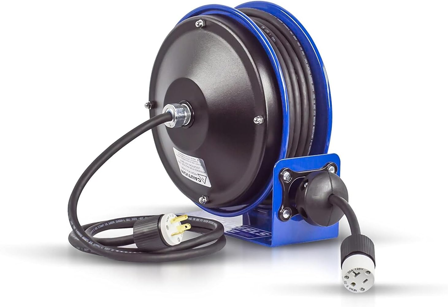 Coxreels PC10-3012-A Compact Power Cord Reel, PC10 Series 12/3 x 30โ Single INDL - Space-Saving Design with Easy-Access Cover and Spring Motor - Heavy-Duty Steel Construction, Made in the USA, Blue