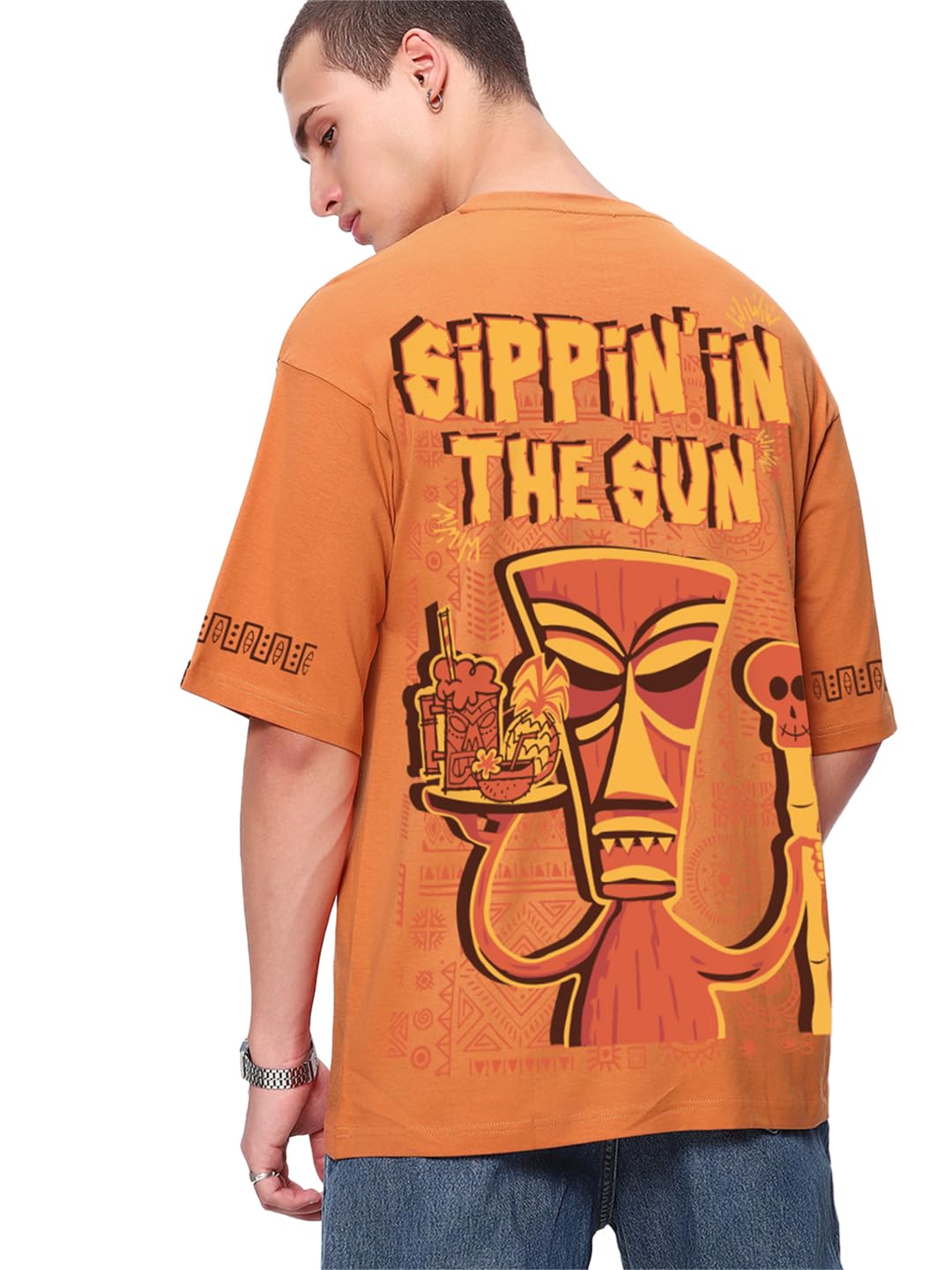 MANSLOOK Men’s Graphic Print Oversized Fit T-Shirt