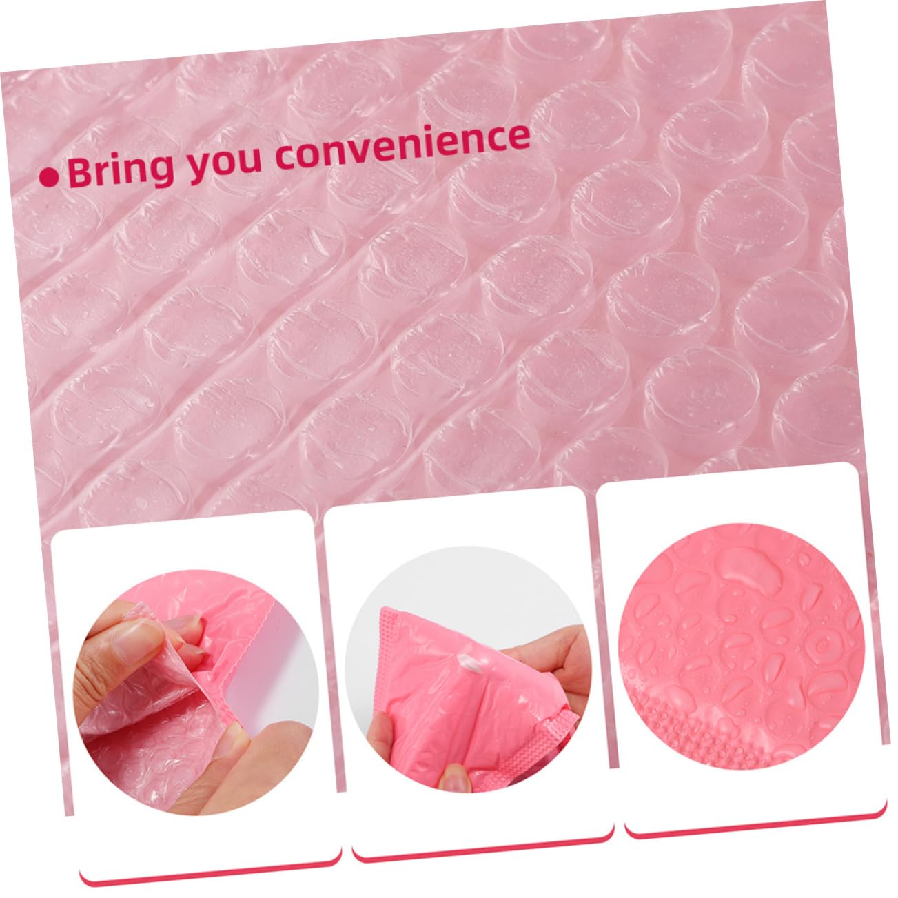 Enveloppe à Bulles Rose 100 Pièces en Pe, Adhérence Forte