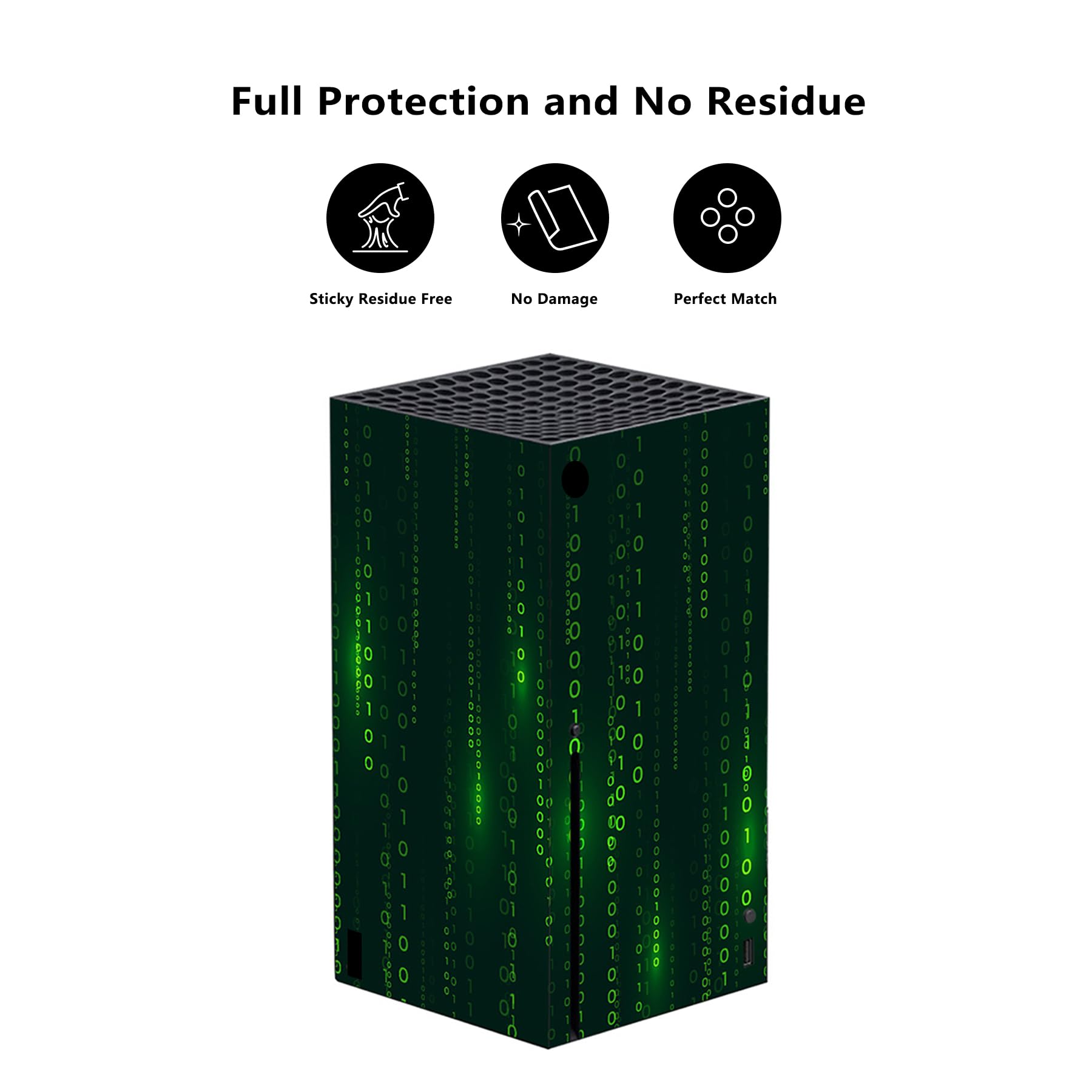 PlayVital Messy Code Custom Vinyl Skins for Xbox Series X, Wrap Decal Cover Stickers for Xbox Series X Console Controller - 3
