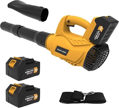 Leaf Blower Cordless with 2 Batteries and Charger