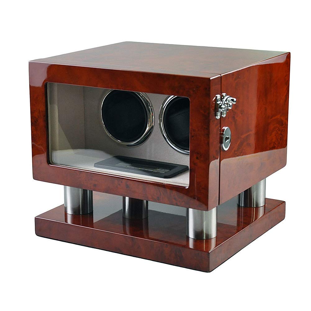 CGCSYZ Watch Winder For 2 O'Clock Watch Winder Woods,With Motor And Lcd Digital Display Automatic Watch Box Piano Color