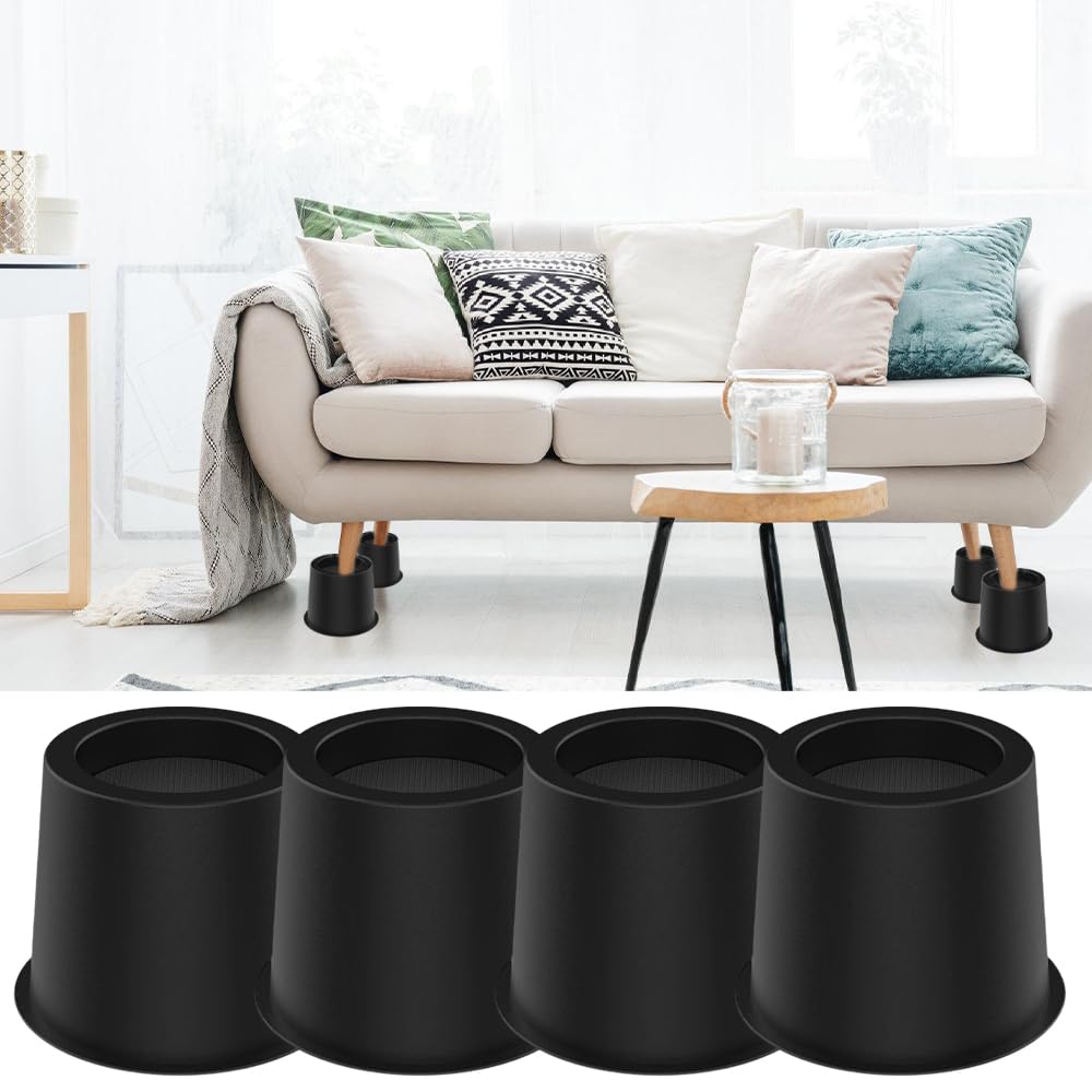 Elevadores de muebles de plástico resistente 10 cm, redondos, para cama, sofá, escritorio, silla