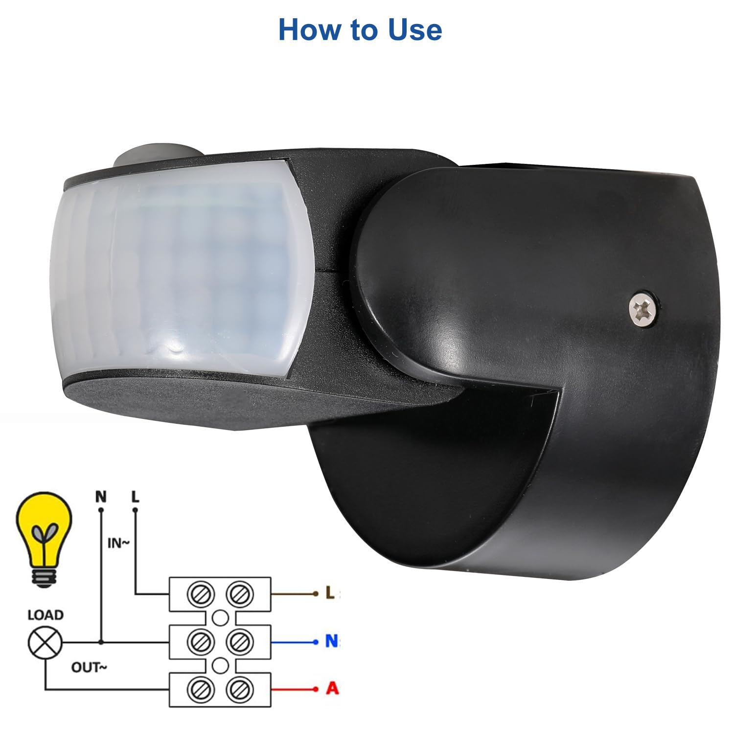 Sensore Movimento PIR Greluma - 220-240V, IP44, Rilevamento 12m, Per Luci Esterne E Interne - Foto 5