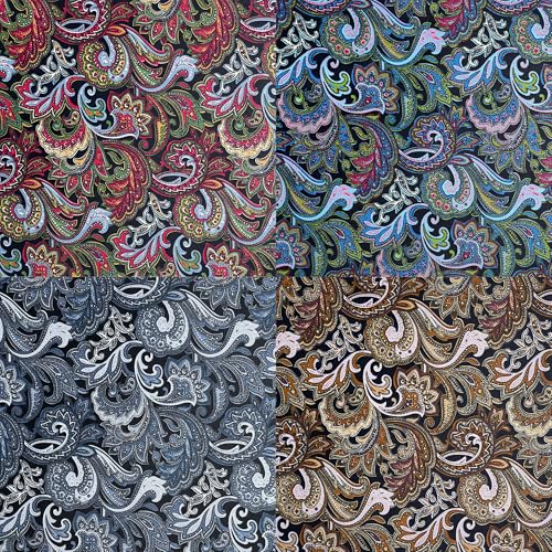 Image of 8 inch 50pcs Cotton Fabric Squares for Sewing Quilting SuppliesDark Paisley | Good quality fat quarters fabric bundles 100% cotton beautiful patterns fabric squares perfect for quilting projects