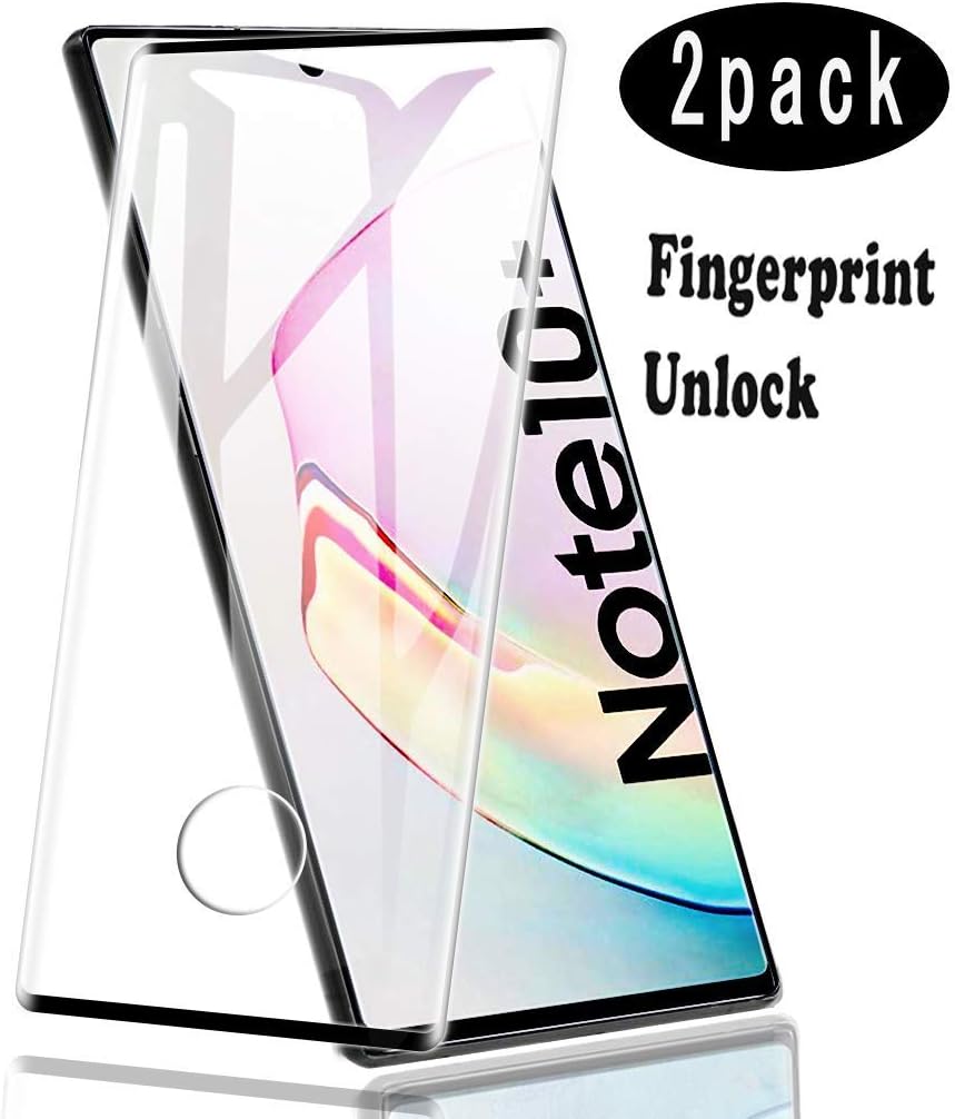 RHESHINE for Note10 Plus /Note10 + 5G Screen Protector, [2 Pack] [Fingerprints Sensor Compatible][Case Friendly] Tempered Glass Screen Protector for Samsung Galaxy Note 10 Plus