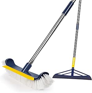 Spazzola Per Pavimenti 2 In 1 Con Raschietto - Setole Rigide Per Pulizia Angoli E Fughe - Foto 13