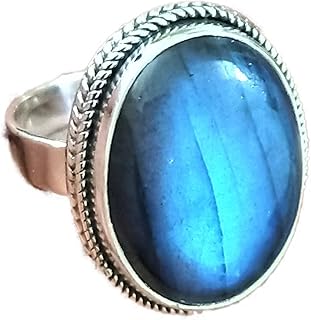 Labradorite Ring, Blue Fire Ring, December Birthstone Ring, Boho Ring, High Blue Flash Ring, Handmade Ring, Gift For Her, Women Ring Charm Ring, Unisex Ring, Cocktail Ring, Best Gifts Forever, Statement Ring, Hippie Ring, Gypsy Ring, Cabochon Ring, Natural Labradorite Jewelry