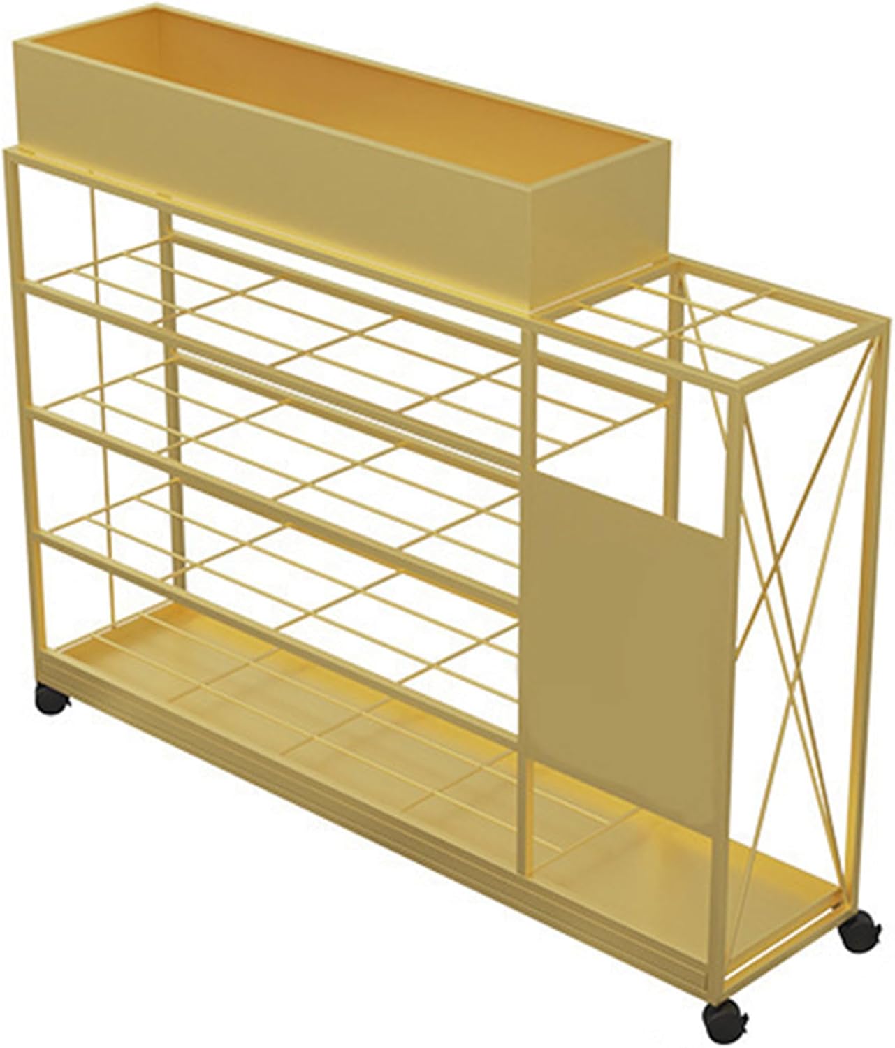 Umbrella Stand with Flower Pot & Wheels, Hotel Lobby Metal Umbrella Holder, Easy To Move, Space-saving, for Hallway Office Entryway nization