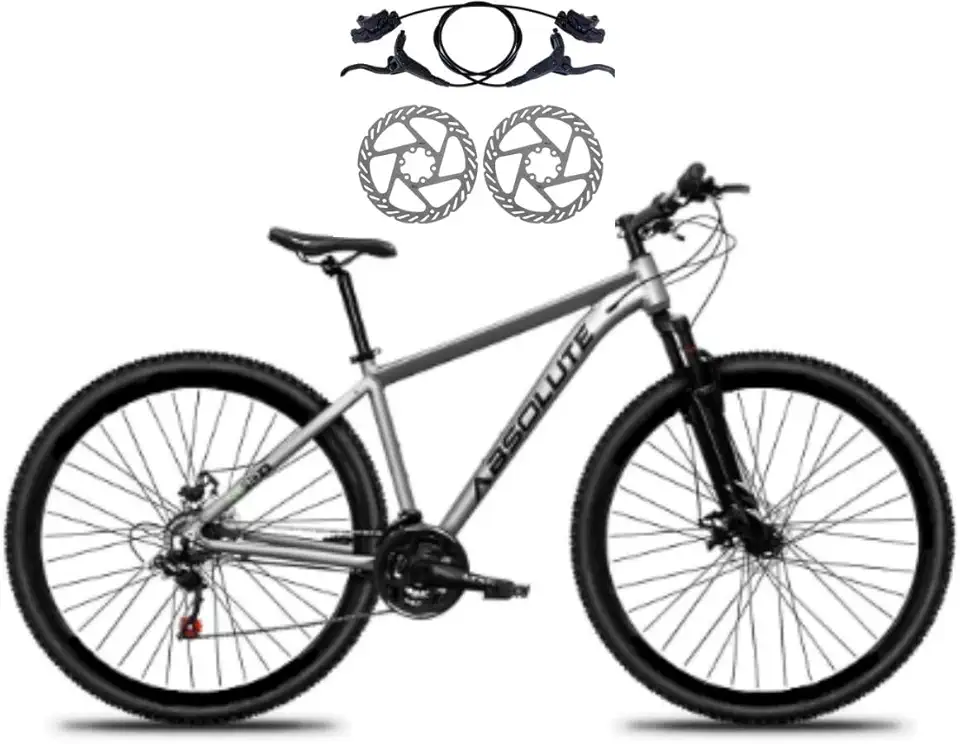 Bicicleta Aro 29 Absolute Nero 5 24 Veocidades MTB Aluminio Freio Hidráulico Suspensão 80mm
