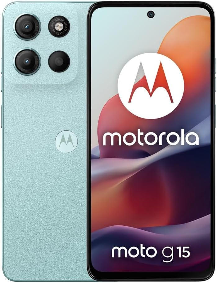 Motorola Moto G15 Dual-SIM 128GB ROM + 8GB RAM (GSM Only | No CDMA) Factory Unlocked 4G/LTE Smartphone (Glacier Blue) - International Version