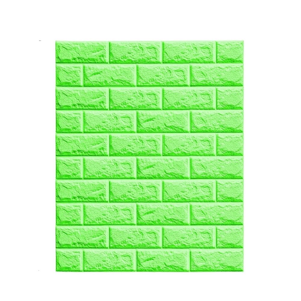 Panneaux Muraux 3d,Papier Peint Brique Autocollants muraux auto-adhésifs 3D, papier peint imperméable en mousse Uso apto para chambre à coucher, décor de, autocollant mural salon(Green)