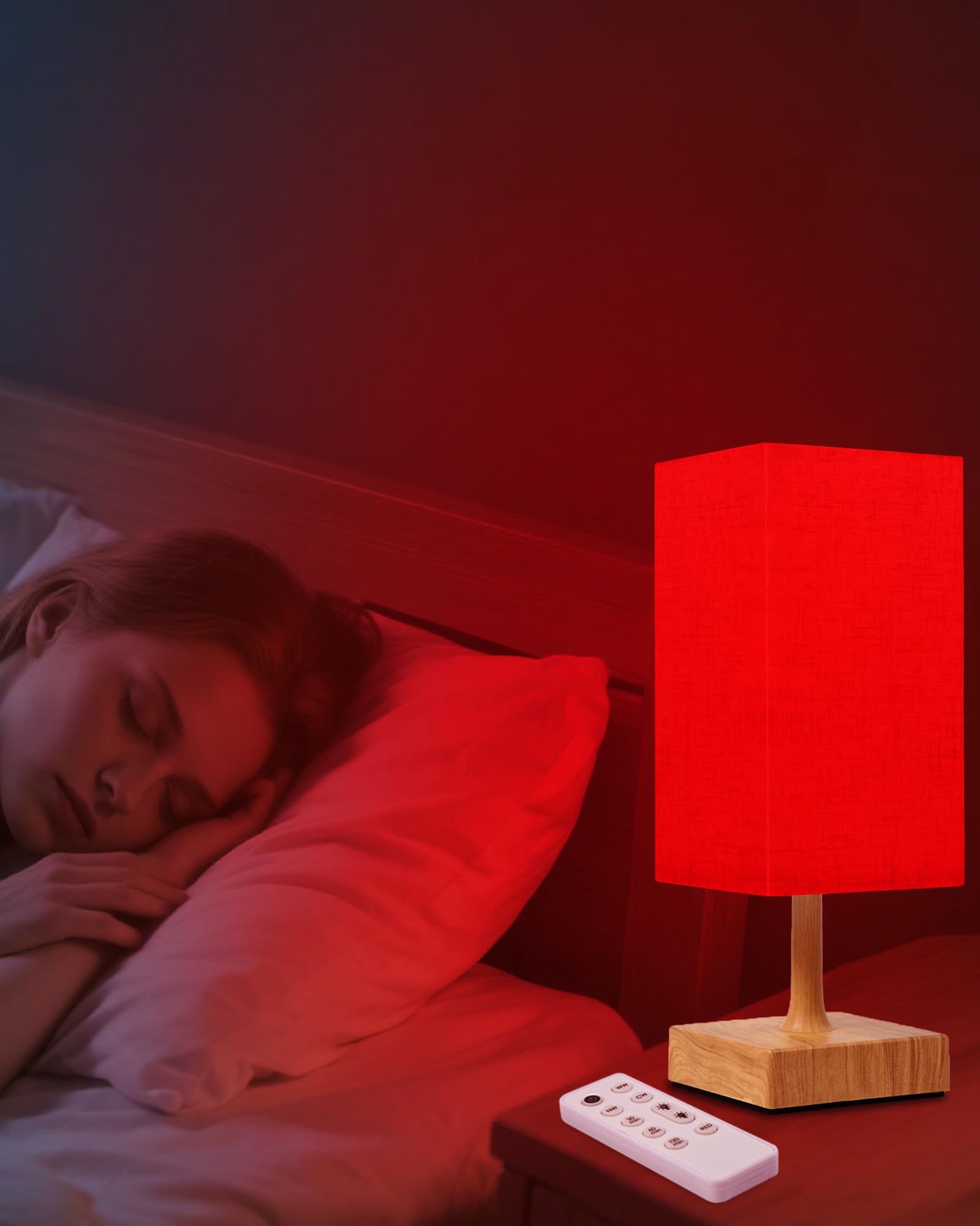 Red Light Night Light Lamp for Sleep, 670nm Red Nightlight Desk