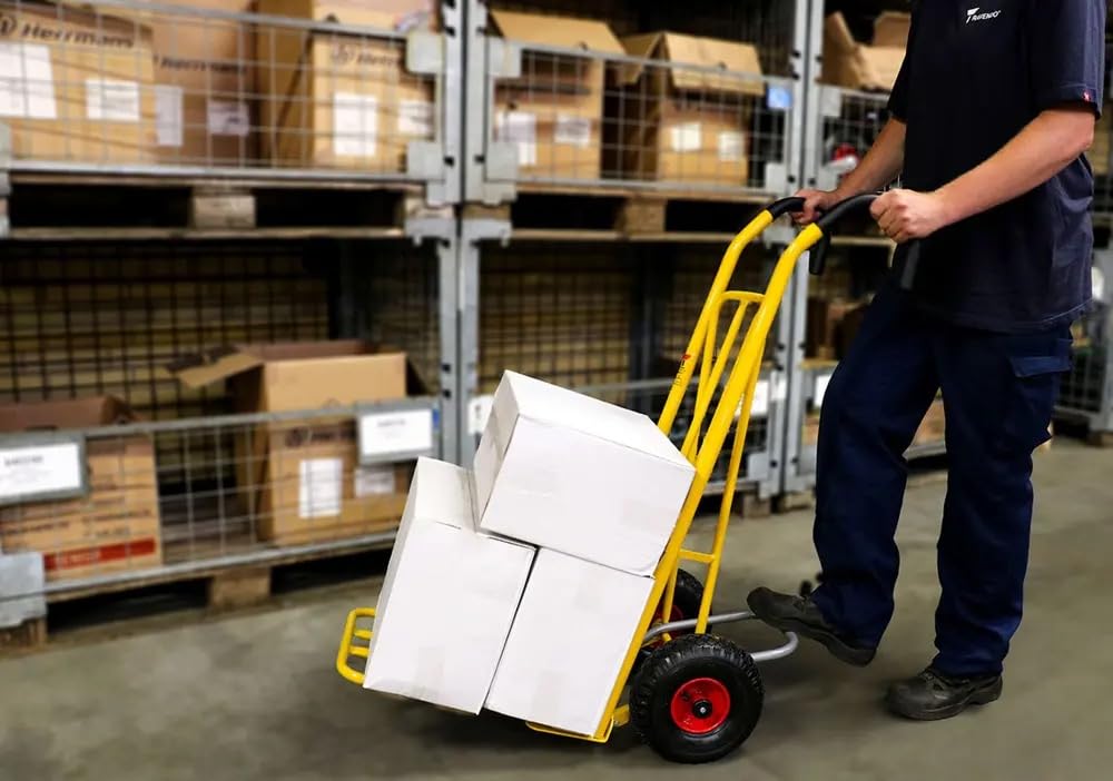Svelt Carrello Portapacchi Professionale 250 kg con Pedale Easylift Brevettato e Maniglie Ergonomiche | Acciaio Verniciato | Pedana Ribaltabile Maggiorata | Ruote Pneumatiche