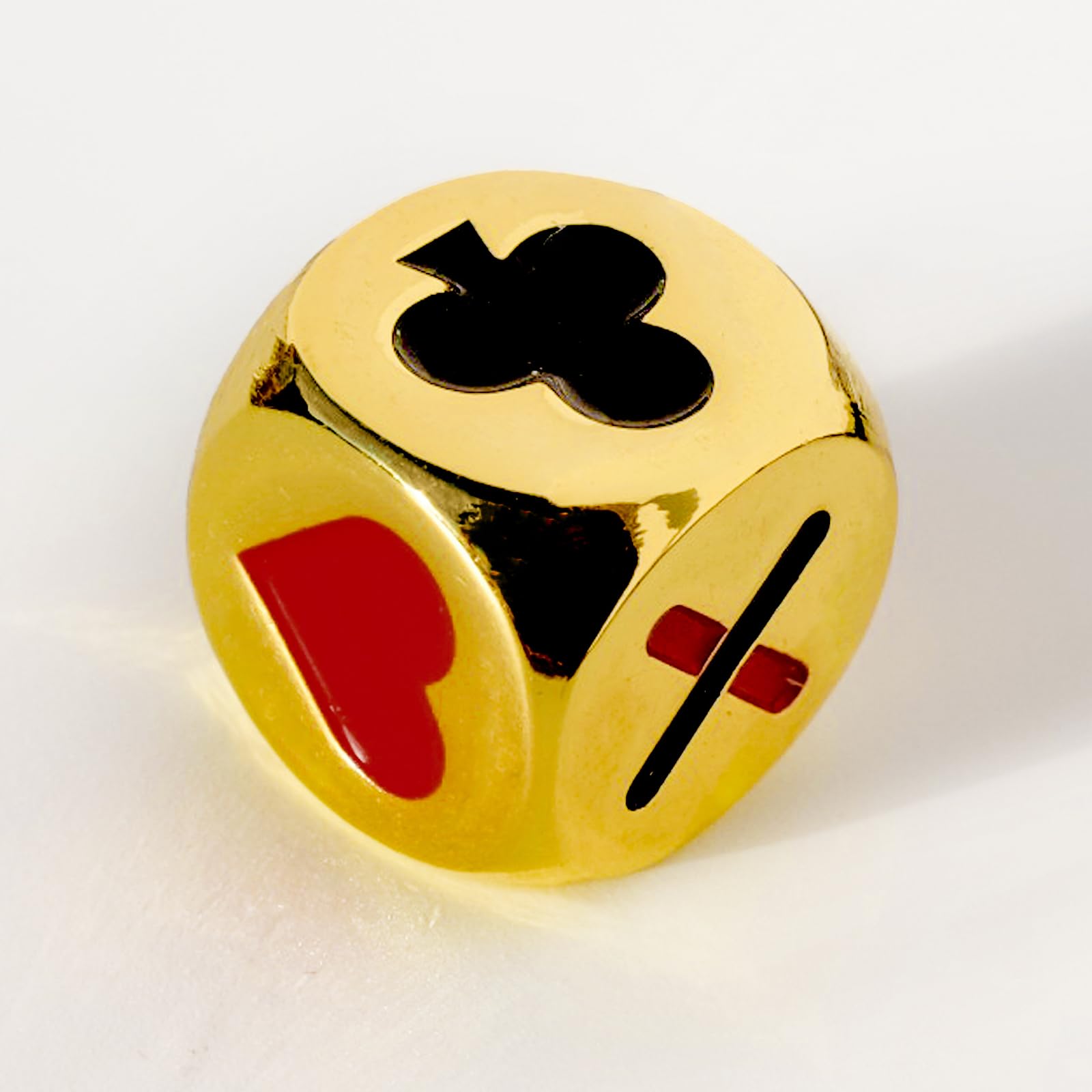 jakilee Premium Stainless Trump Marker Dice - Metal Euchre Cube & 0.62Inch(16mm) Trump Indicator for Euchre/Pinochle/Bridge Card Games and More (Gold)