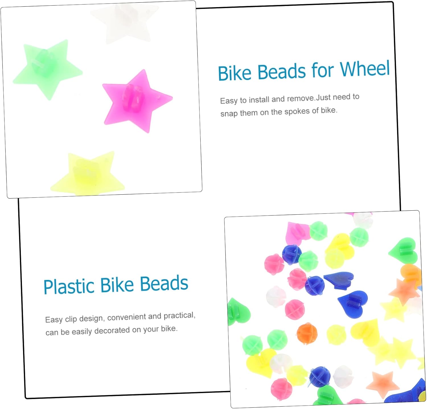 VICASKY 108pcs Festival Wheel Beads Bike Wheel Spoke Decorations Bike Hub Decor for Bicycles
