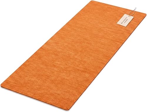 Miniatura 13 de LFH Home - Tapete de yoga de algodón hecho a mano para ejercicio, entrenamiento, fitness, perfecto y de alta calidad, ecológico, tejido de algodón