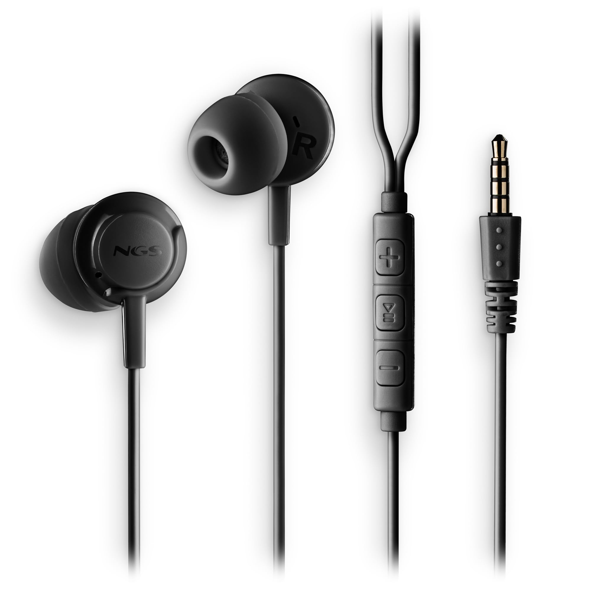Auriculares Intrauditivos NGS Cross Drift/ con Micrófono/ Jack 3.5/ Negros