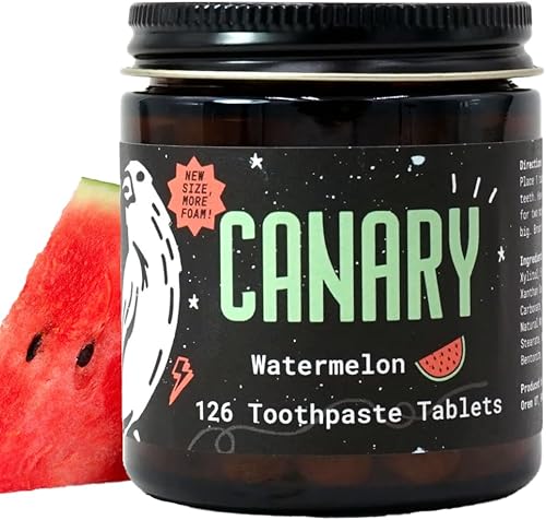 Miniatura 10 de Canary Nano Hydroxyapatite - Tabletas de pasta de dientes fresa y kiwi, remineralizantes, sin flúor, pestañas totalmente naturales con xilitol,