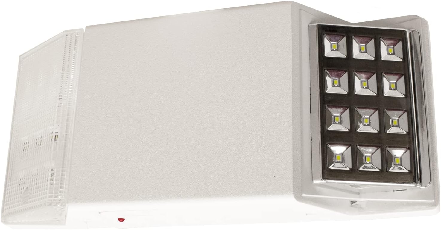 LFI Lights® Fixed Head Emergency Light, UL 924 Listed, White, 120/277VAC Hardwired with Battery Backup, Wall or Ceiling Mount, ELFXWBB 2 Pack