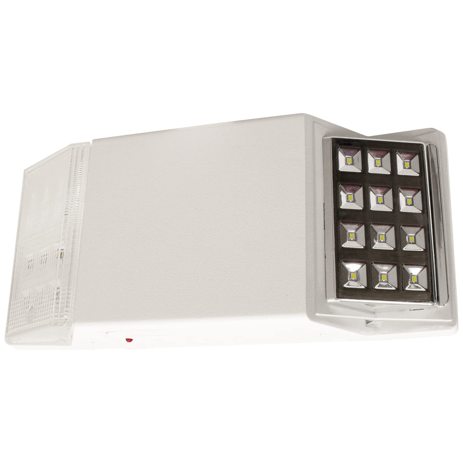 LFI Lights | Emergency Light | White Housing | Two LED Fixed Heads| Hardwired with Battery Backup | UL Listed | (1 Pack) | EL-FX