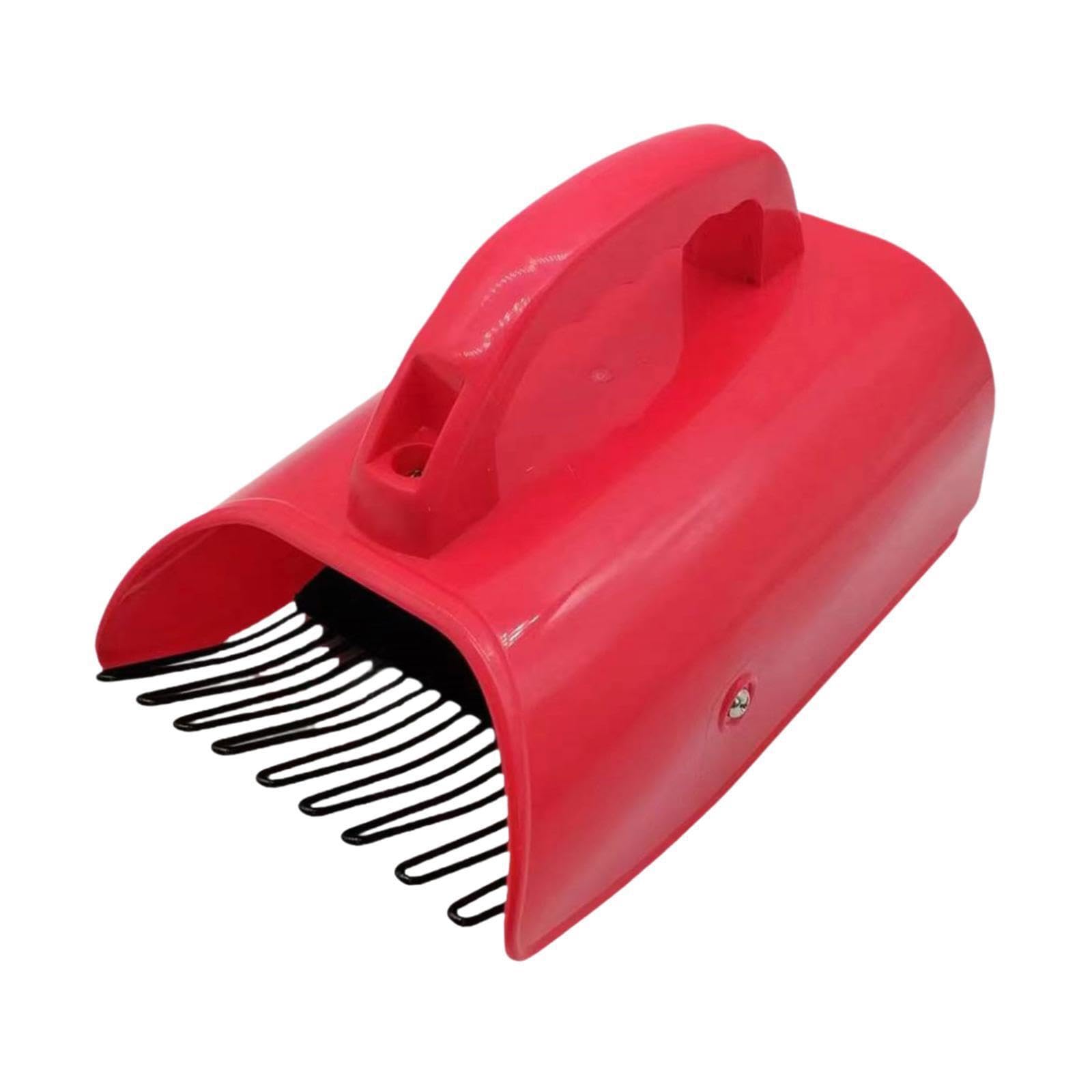 Quilstm Red Durable Berries Picker With Convenient Ergonomic Handle Metal Comb Provides Enhanced Comfort While Picking Juicy Berries Quickly Easier Picking