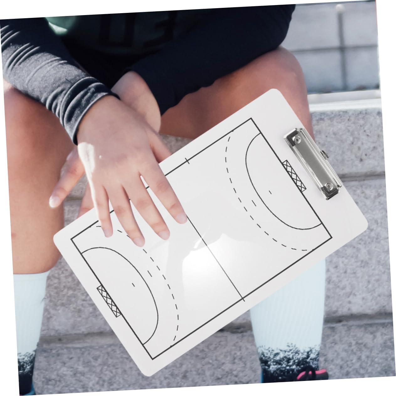 Tablero Táctico de Balonmano de Pvc Blanco, 2 Piezas