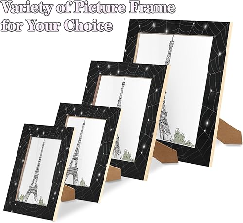 Miniatura 5 de Marco de fotos de madera de 8 x 10 pulgadas con diseño de araña, para colgar en la pared, marco de fotos para colgar en la pared, exhibición de