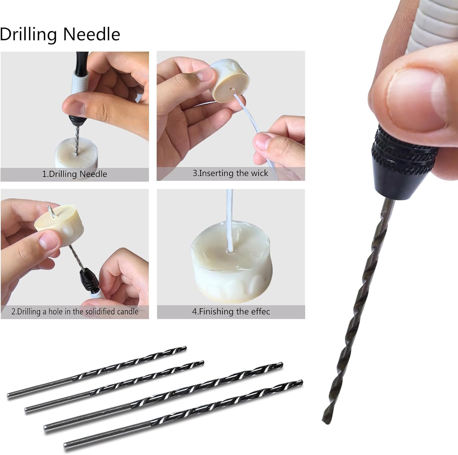 DiaWiew Candle Making Tools for Punching Holes and Inserting Wicks, Beginners Candle Making Kit for Adult Including Wick Needle for Candle Making, Perfect to Candle Molds with No Holes for Wicks