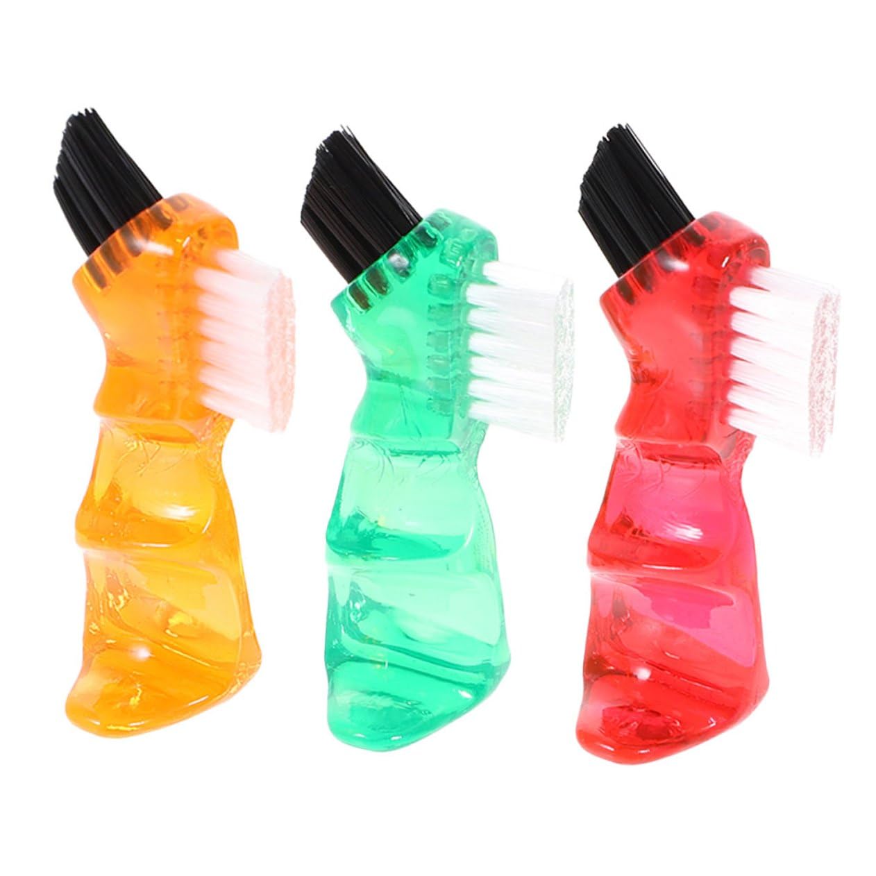 UPKOCH Spazzolino Per Protesi Dentarie Mini Doppia Testina 3 Pezzi Colore Assortito Pulizia Portatile Per Igiene Orale Familiare