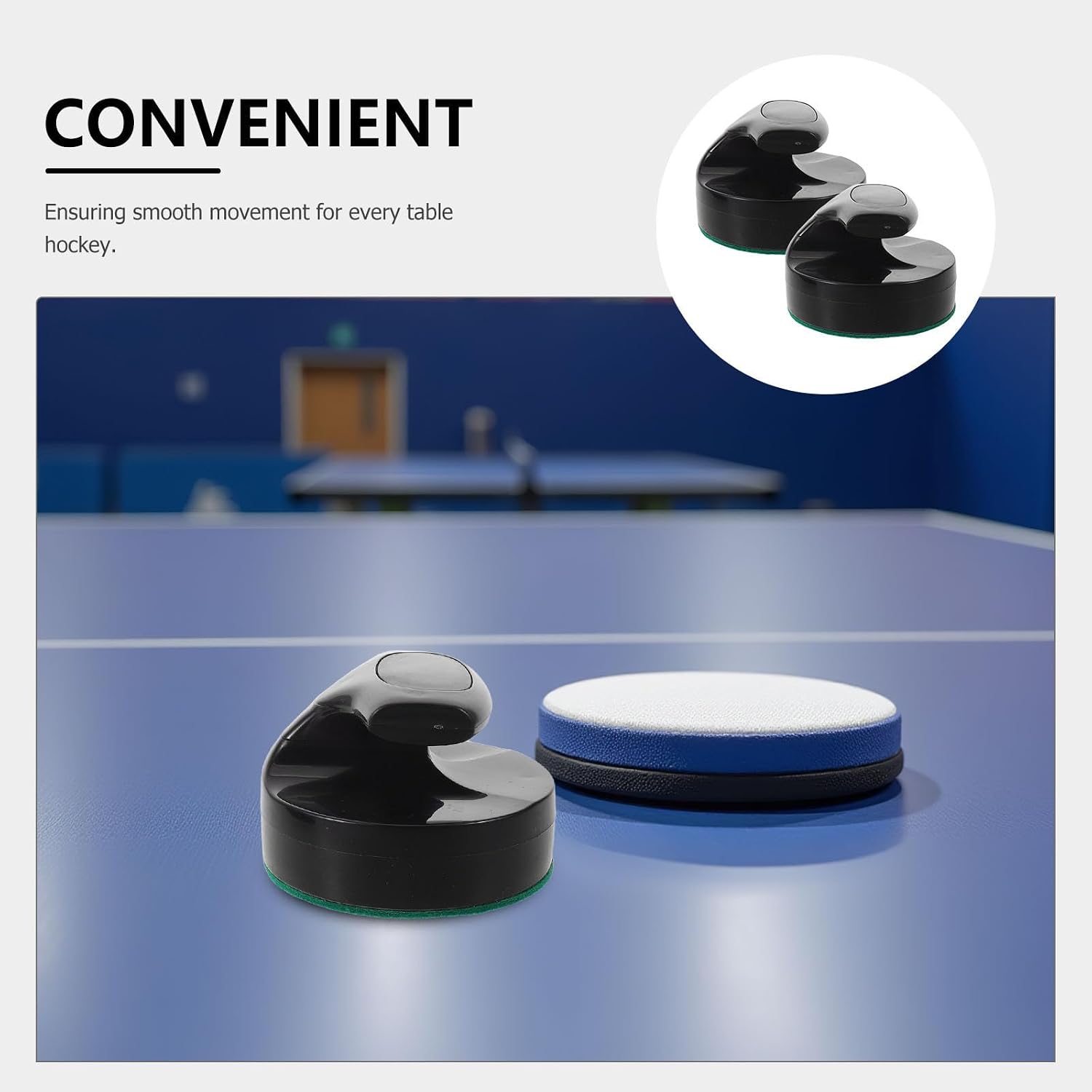 Totority 2pcs Air Hockey Paddles Table Pushers with Felt Pads 94mm Replacement Strikers for Game Tables Smooth Movement and Precise Handling Compatible with Most Standard Air Hockey