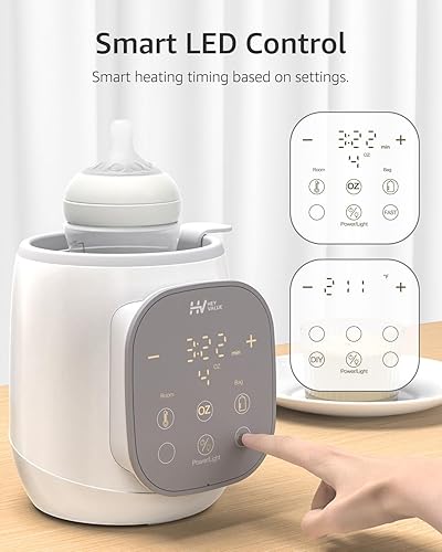 Miniatura 4 de HEYVALUE - Calentador de biberones rápido, 12 en 1, calentador de biberones para leche materna y fórmula con mantenimiento de 24 horas, apagado