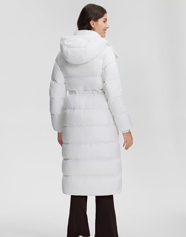 Pioneer Camp Women's Long Winter Coat for Women with hood 650+ Fill Power Thickened Long Down Jacket Parka Jacket, White, Medium by Pioneer Camp - Image 2