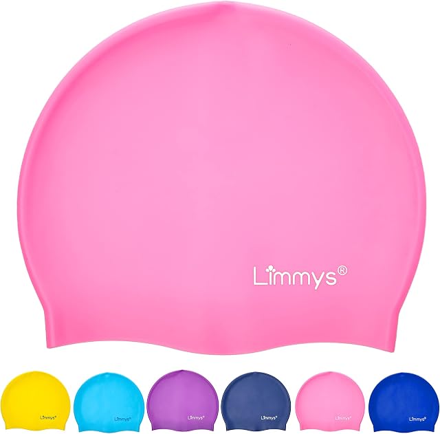 Limmys Kids Swimming Cap - 100% Silicone Kids Swim Caps for Boys and Girls - Premium Quality, Stretchable and Comfortable Swimming Hats Kids- Available in Different Attractive Colours