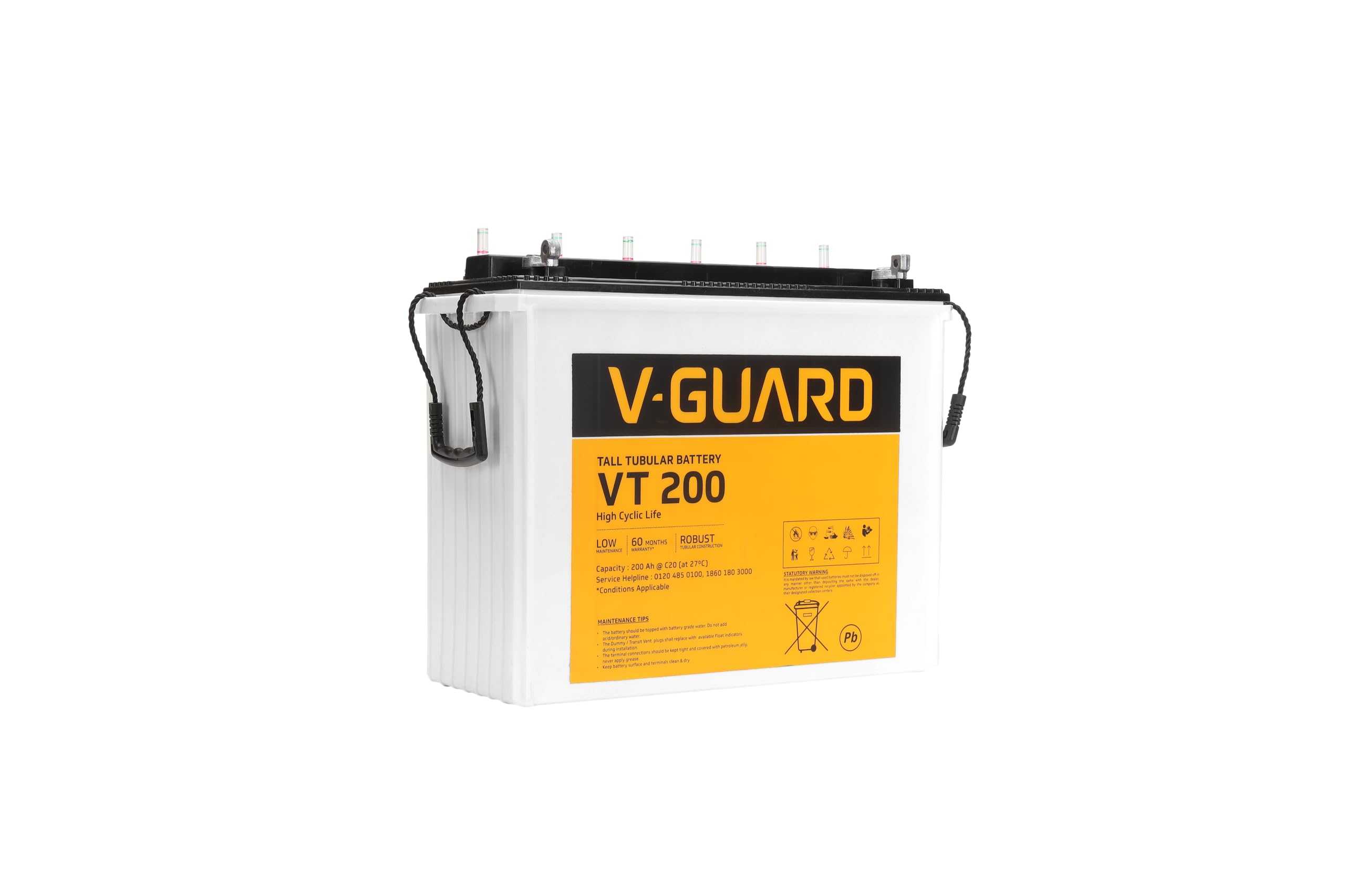 V-Guard VT200 Inverter Battery | Tubular Technology | High Backup