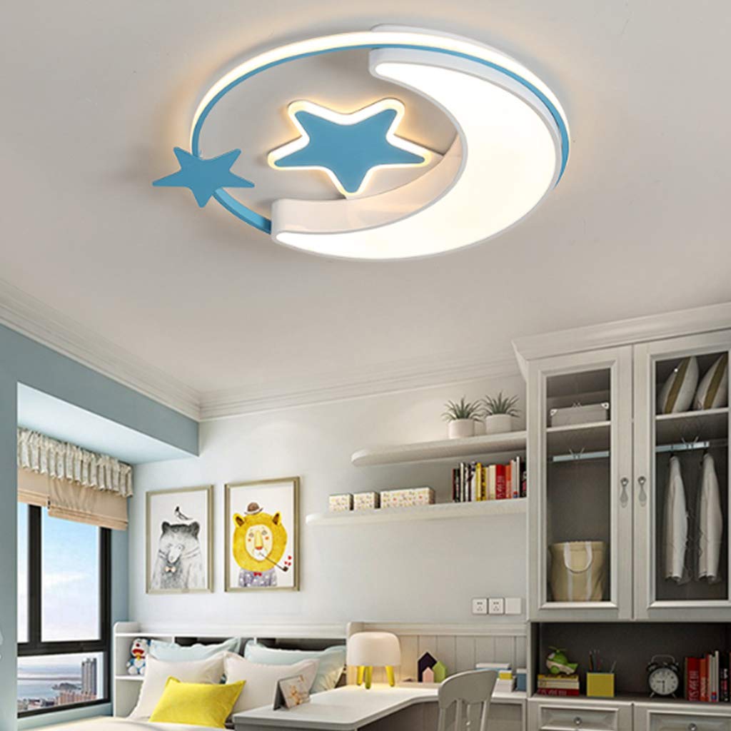 Led-plafondlamp, modern, creatief, ster en maan, plafondlamp, kinderen, rond, dimbaar, afstandsbediening, verlichting voor jongens en meisjes, kinderkamer, baby, slaapkamer, woonkamer, decoratie