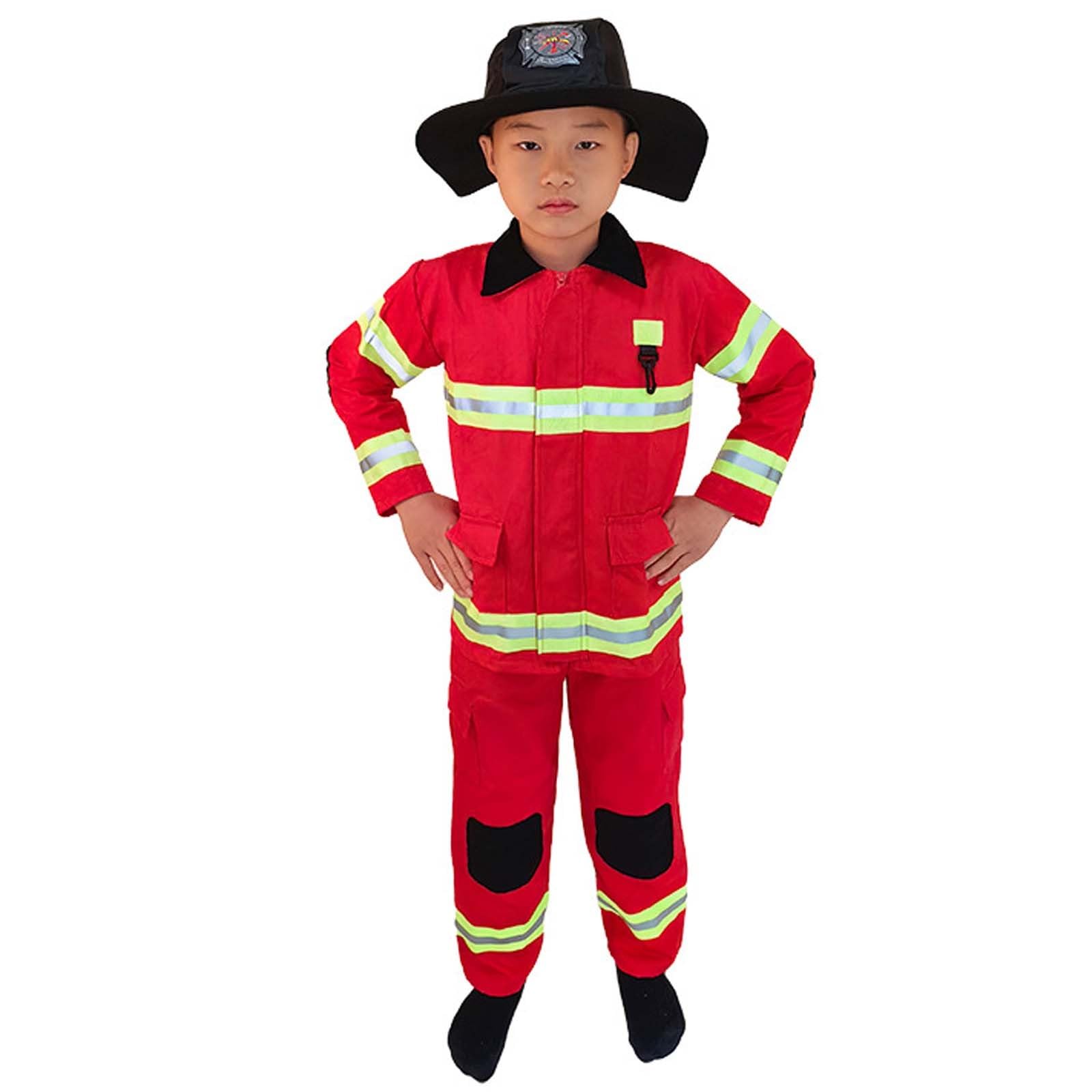 Karneval Kostüm Kinder Feuerwehrmann Faschingskostüme Lustige Fasching Kostum Jungen Mädchen Kleidung 1 Teilig Fasching Outfit Gothic Lounge Karnevalskostüme Mottoparty Feuerwehrkostüm 3-12 Jahre