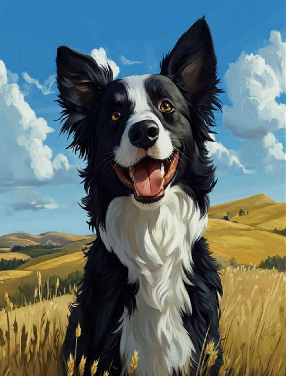 Kit de pintura por números de Border Collie de 40x50 cm para regalar 7