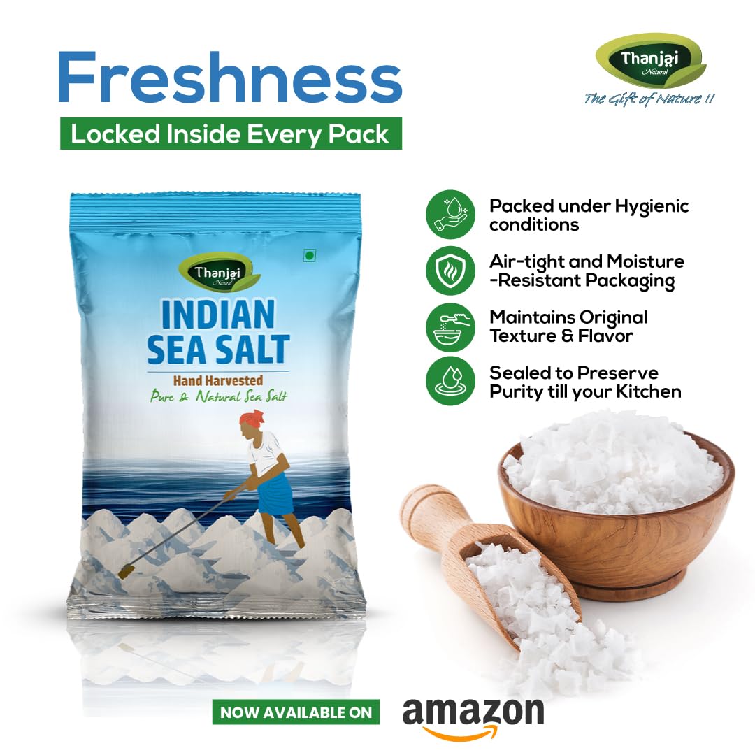 Thanjai Natural Indian Sea Salt 6KG [No Artificial Iodine] Hand Harvested Traditionally Made 100% Natural (1kg x 6) (Crystal) - Image 7 thumbnail