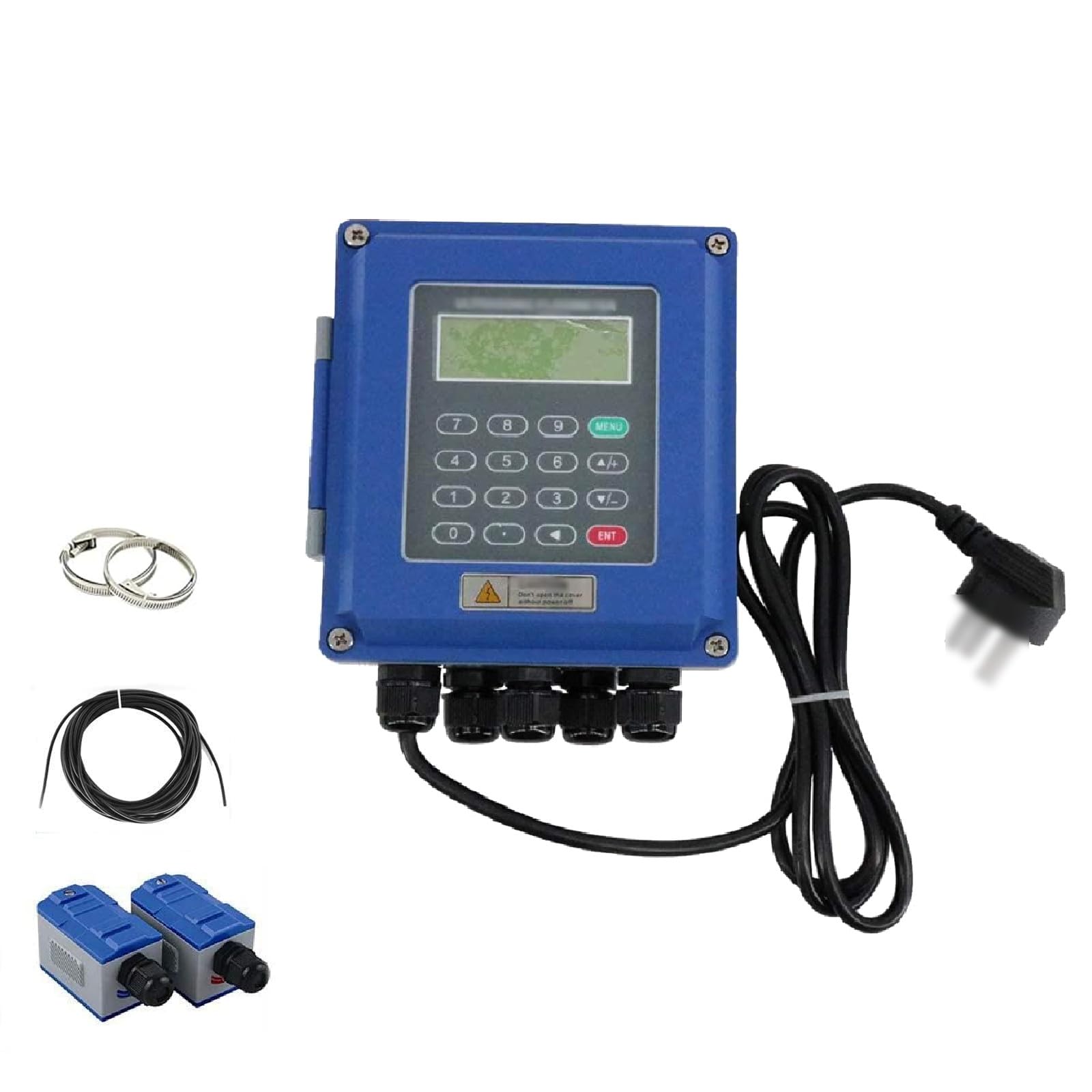 Medidor de flujo portátil con abrazadera para monitoreo digital de flujo de líquidos, no invasivo, para aplicaciones industriales de agua