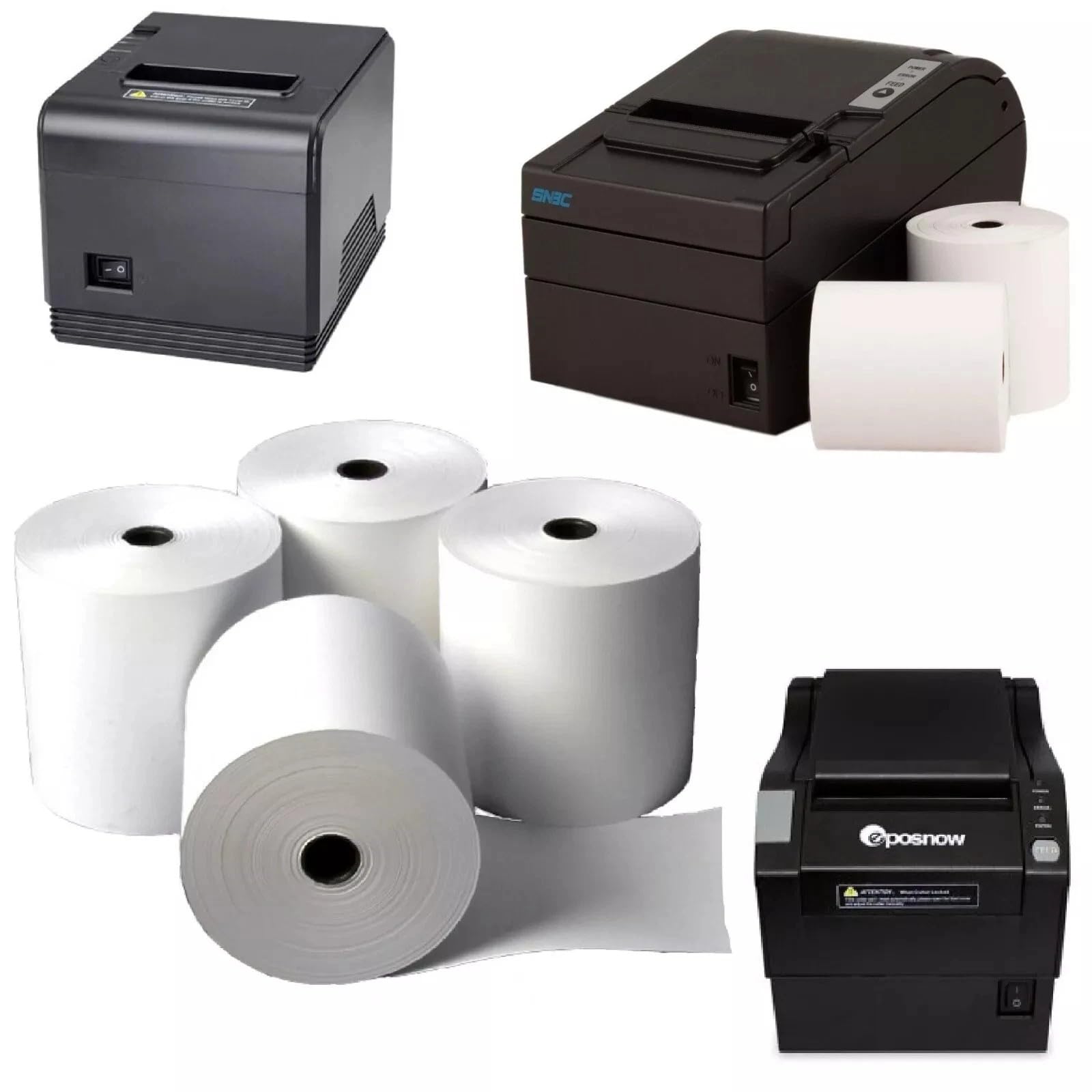 80x80mm, Premium Thermal Paper Till Receipt Rolls, Ultra Smooth, White, [Pack of 100], Compatible with All Major EPOS Printers, POS Terminals, Cash Registers