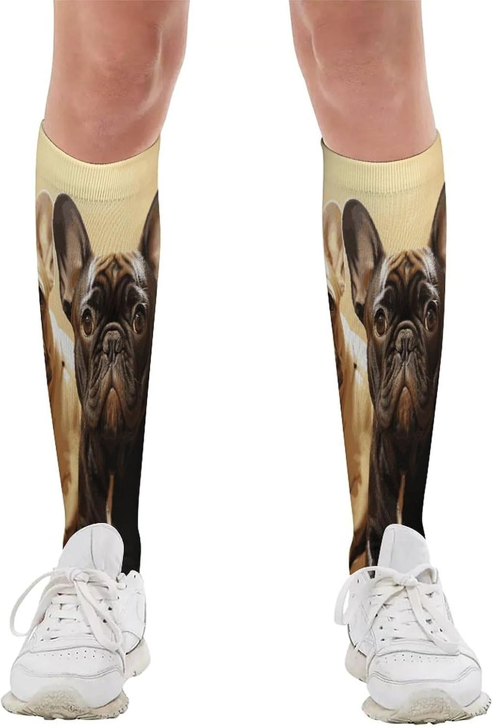 Cute French Bulldog Graphics Crew Socks Calf Socks Athletic Crew Sock