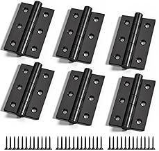 Bwintech 3 Pairs 75 x 50 x 2.0mm(3 inch) Matt Black Steel Fireproof Inner Door Hinge, Square Corners, Ball Bearing Hinge for Residential and Commercial Buildings