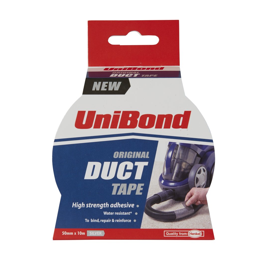 UniBond Original Duct Tape High Strength Adhesive - 50 mm x 10 m, Silver