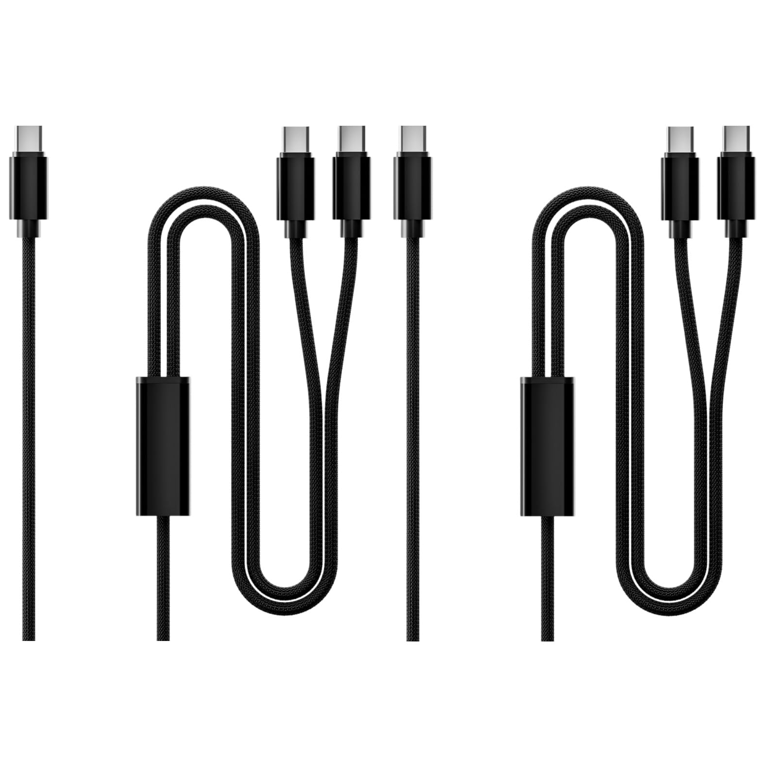 Kabel USB C na USB C 2 w 1, maks. 100 W, podwójny port, równoczesne szybkie ładowanie, dwa urządzenia, kompatybilny z MacBook/iPad/iPhone 17/16/15/Galaxy S25/24/Z Fold/Flip/ThinkPad/Laptop i innymi (2
