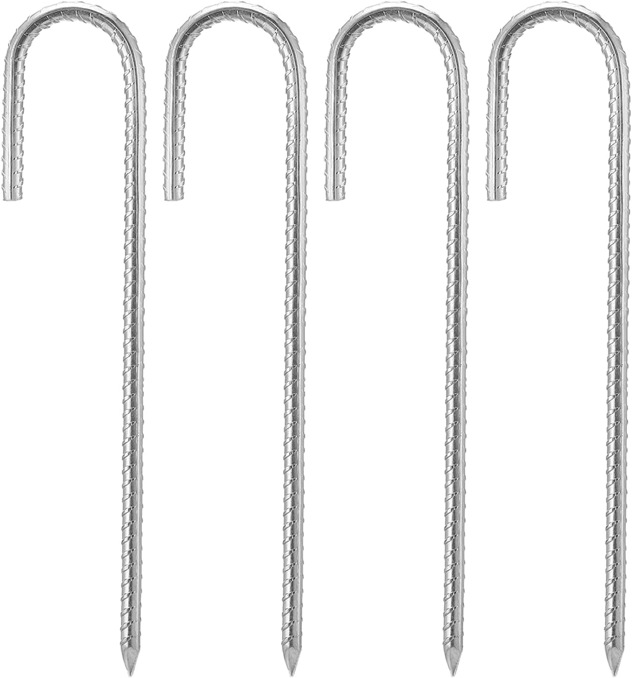 12″ Trampoline Pegs, Ground Pegs Heavy Duty, Ground Stakes J Hooks