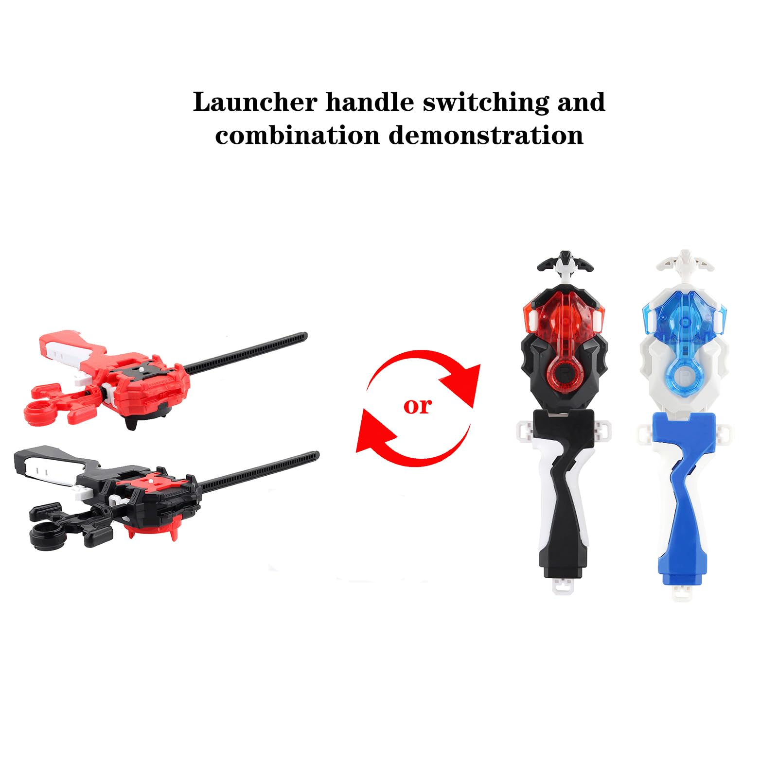8 in 1 Peonzas de Batalla Gyros Set, 4D Combat Gyros Battle with Launcher Gyros, Incl 4 Pieces Gyros Launcher Set, AA