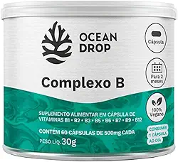 Complexo B 8 Vitaminas B12 B9 B6 Biotina B6 B5 B3 Ocean Drop
