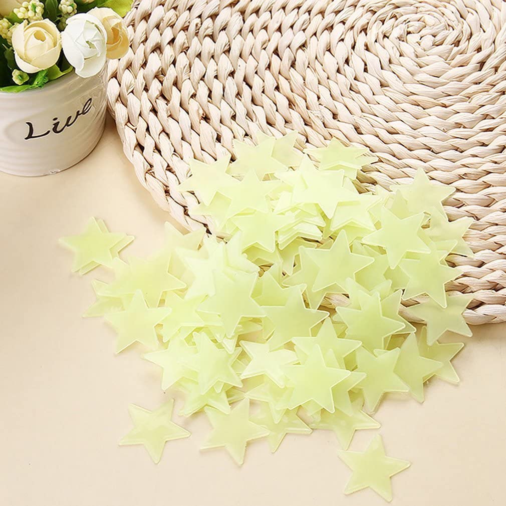 Ymai Pack of 200 bright 3D star stickers in yellow for the wall ceiling in bedroom or children's room - Image 4