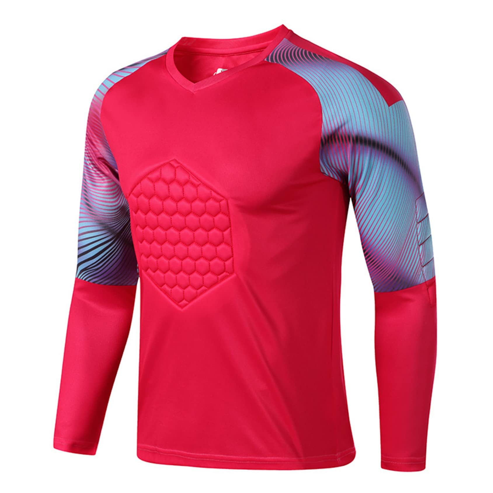 Camiseta acolchada de portero para hombre, uniforme de fútbol de manga larga, esponja protectora, ropa de portero